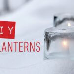 DIY Ice Lanterns in a pile of snow