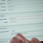 Screenshot of online form