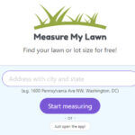 Screenshot of Measure My lawn with a field to enter address, city, and state