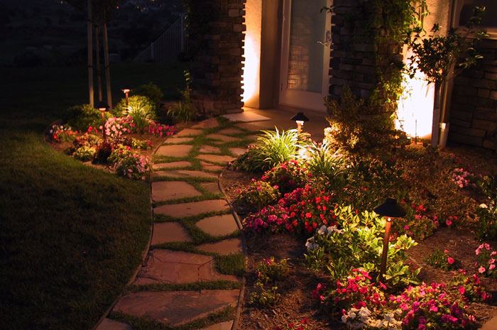 Image lighted home pathway